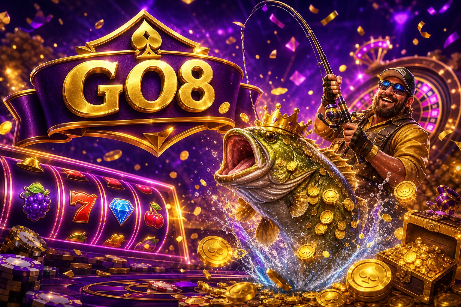 Giao diện trang chủ GO8 với các danh mục trò chơi và ưu đãi nổi bật