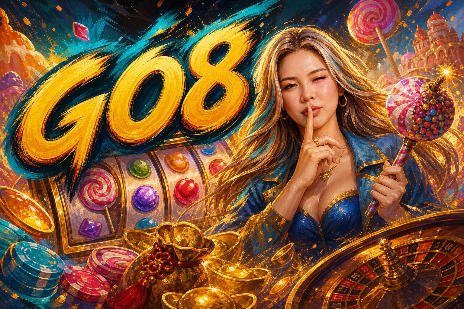 Ảnh bìa GO8MA Mega Ace với giao diện trò chơi và nhiều phần thưởng